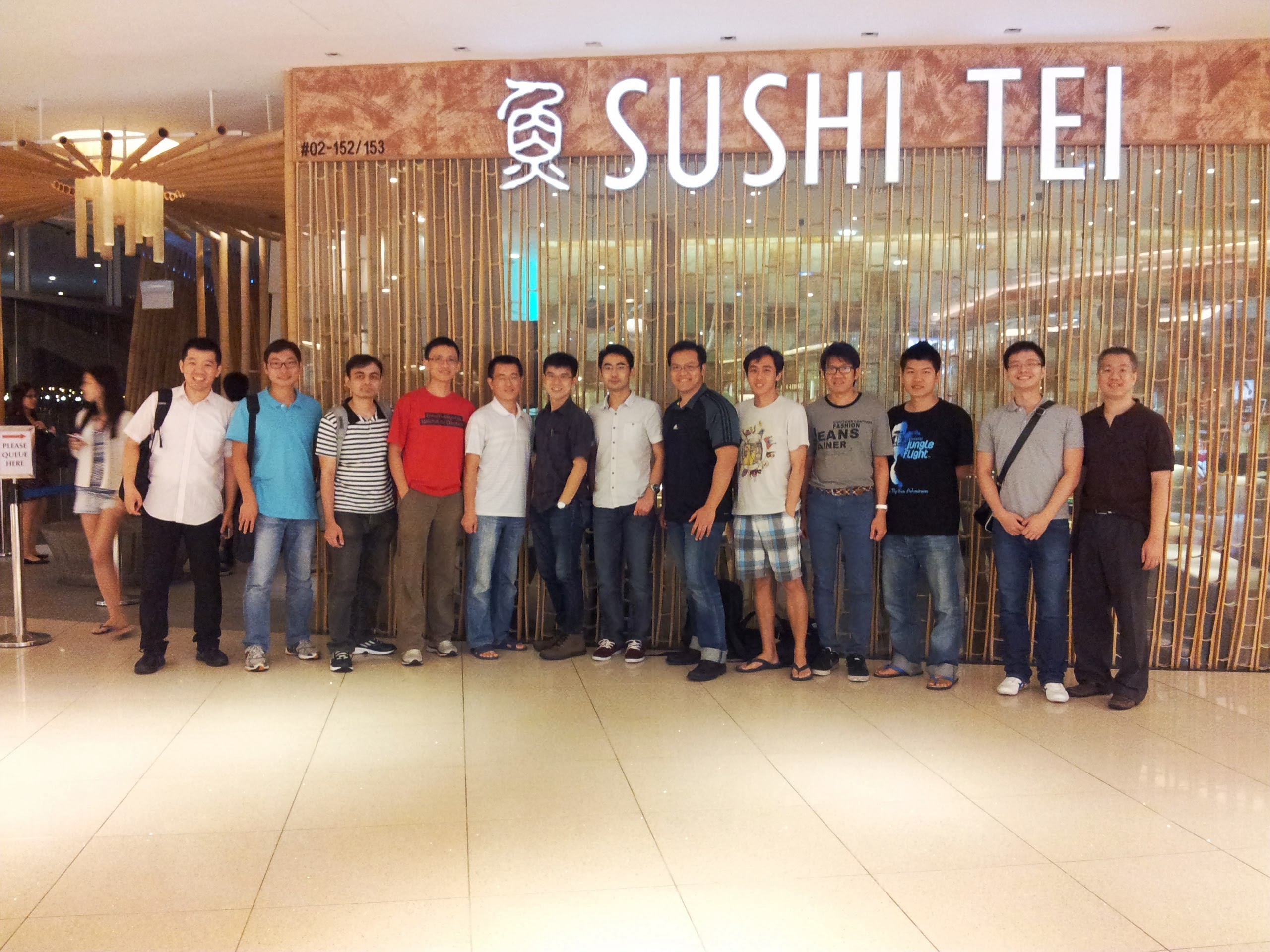 <b>12 Aug 2013 - Dinner @ Sushi Teh (VivoCity) </b><br>Burp! Mission accomplished -- group dinner and two Ph.D. graduates -- Jesse Gozali and Zhao Jin!