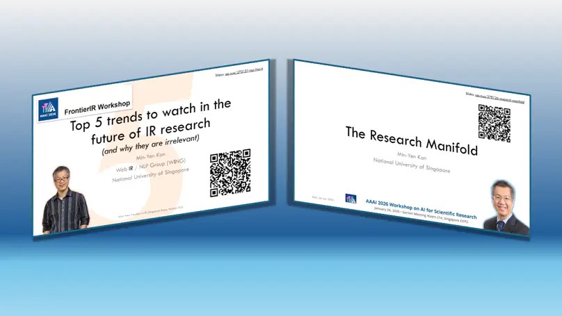 Min's AAAI workshop keynotes (26–27 Jan 2026)