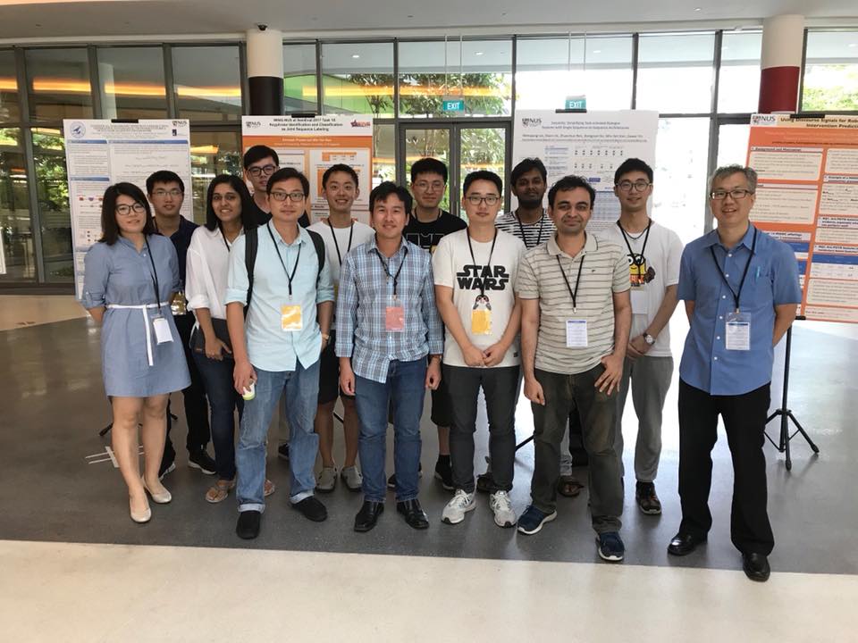 <b>Wing @ Singapore Symposium for Natural Language Processing (SSNLP), a pre-ACL 2018 event</b><br> Left to Right (Back): Yahui, Liangming, Radhika, Yuanchen, Shizhe, Wenqiang, Animesh, Xiaohong Left to Right (Front): Ziheng, Luong Thang, Yuanxin, Muthu, Min